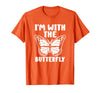 Im With Butterfly Halloween Costume Party Gift I'm with Butterfly Halloween Costume Matching Couples Party T-Shirt - Orange