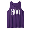 Moo Im A Cow Costume Shirts Moo Shirt Funny Adult Men Women Cow Goes Moo Costume Tank Top - Purple