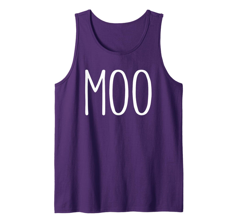Moo Im A Cow Costume Shirts Moo Shirt Funny Adult Men Women Cow Goes Moo Costume Tank Top - Purple