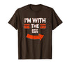 Halloween Mega Warehouse Vintage I'm with the Egg Lazy Halloween Costume T-Shirt - Brown