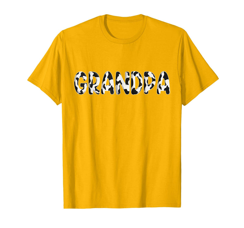Cow Pattern Print Family Matching Birthday Shirts Cow Grandpa Birthday Family Matching Fathers Day Boy Girl T-Shirt - Golden