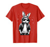 Bunny Face with Sunglasses Rabbit for Boys Men Kids T-Shirt in Red