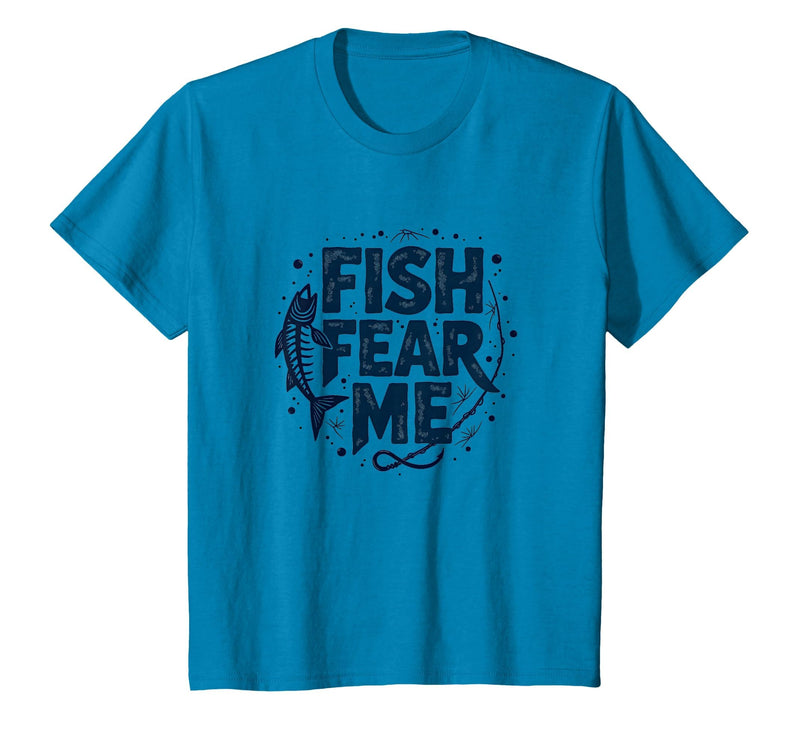 Mademark Fish Fear Me Funny Fishing for Men Angler Humor Quote T-Shirt - Sapphire Blue