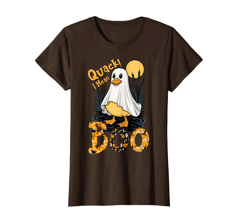 Duck Halloween Gifts Co. Quack I Mean Boo Duck Trick or Treat Spooky Halloween Party T-Shirt - Brown