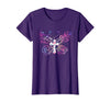 Butterfly Prayer Graphic Jesus Christian Cross Butterfly Prayer Jesus Christian Cross Floral Pattern T-Shirt - Purple
