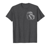 MyAnimal - Your Favourite Animal Wear Lion Head - Cool Portrait of a Proud Lion on Chest T-Shirt - Dark Heather Grey