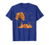 Funny German Shepherd Thanksgiving Halloween German Shepherd Autumn Leaf Fall Dog Thanksgiving Halloween T-Shirt - Royal Blue