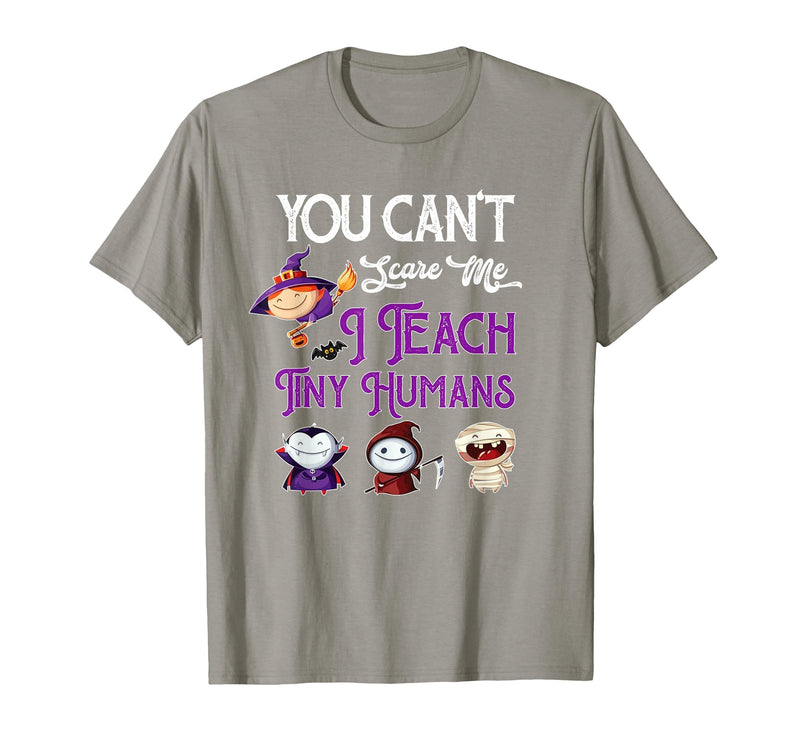 Happy Halloween Costume Tee You Can't Scare Me I Teach Tiny Humans Funny Halloween T-Shirt - Slate Grey