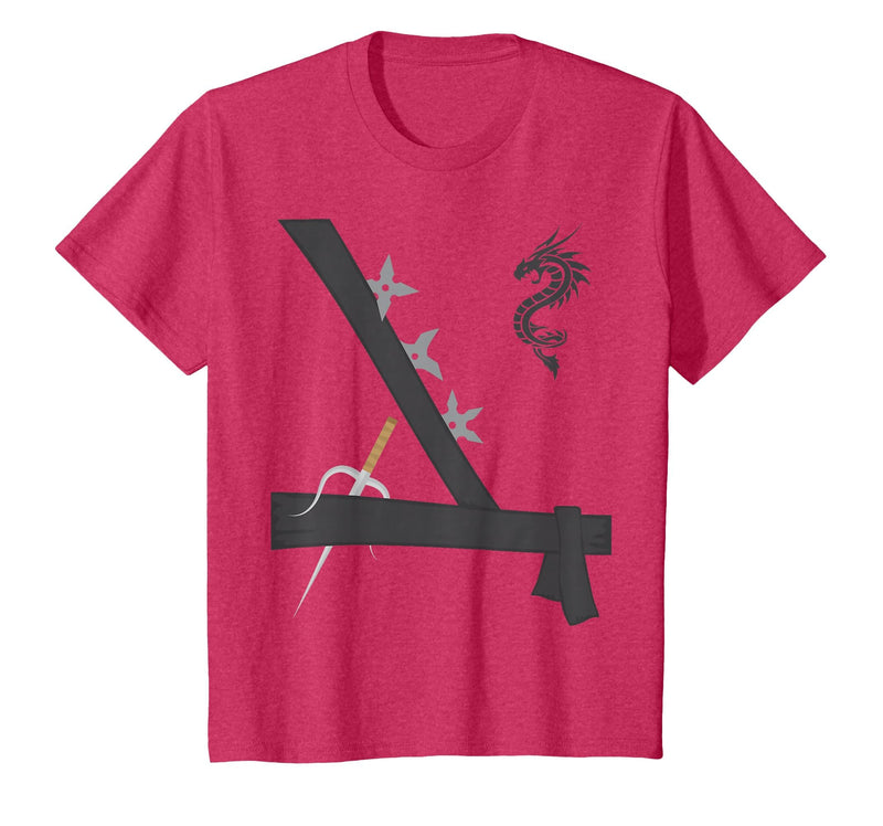 Easy Halloween Ninja Costume For Kids Boys Ninja Costume Easy Last Minute Halloween T-Shirt - Red Heather