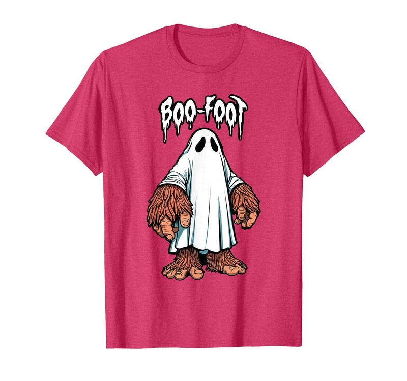 Spooky Bigfoot Sasquatch Ghost Halloween Humor Fun Boo Foot Bigfoot Ghost Sasquatch Halloween Funny Humor T-Shirt - Red