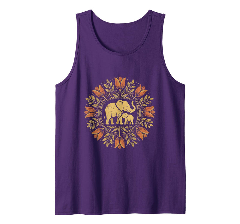 Mademark Mother Elephant Nudging Newborn Calf Maternity Tank Top - Men - Purple