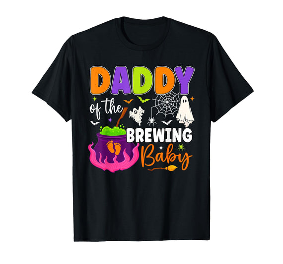 Halloween Baby Shower Brewing Baby Family Matching Daddy of the Brewing Baby Halloween Theme Baby Shower Spooky T-Shirt -