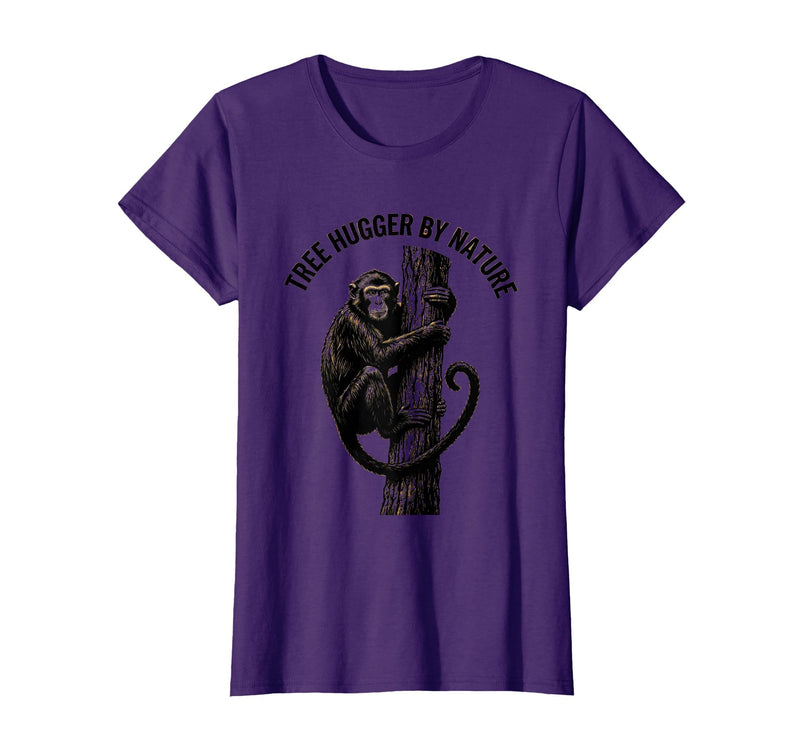 Mademark Tree Hugger By Nature Monkey Design T-Shirt - Women - Purple