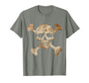 Halloween Designs. Pirate Flag Skull and Crossbones Skeleton Graphic Halloween T-Shirt - Olive Heather