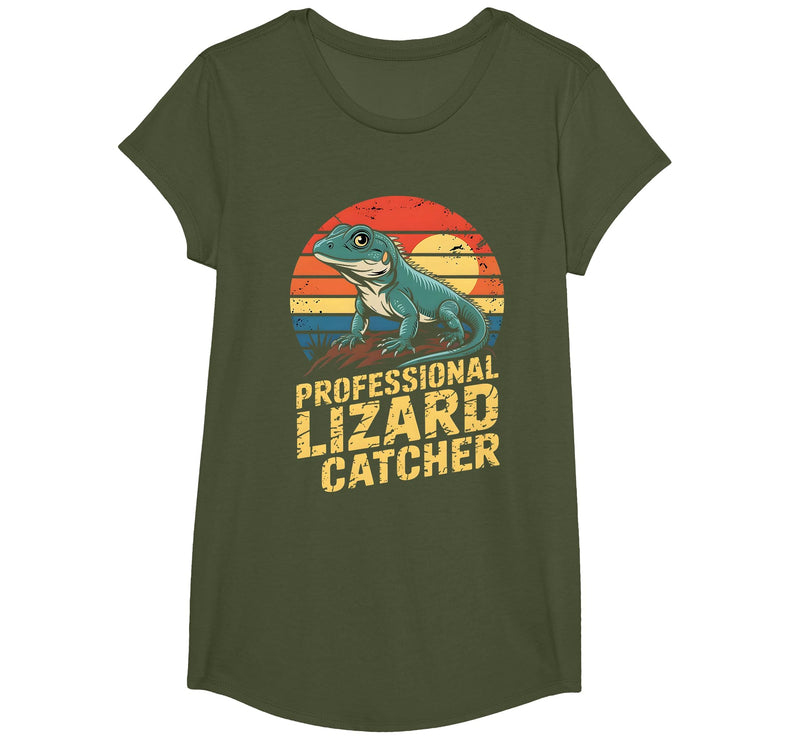 Funny Reptile Enthusiast Tee Lizard Catcher Humor Professional Lizard Catcher Funny Reptile Lover Men Women T-Shirt - Olive