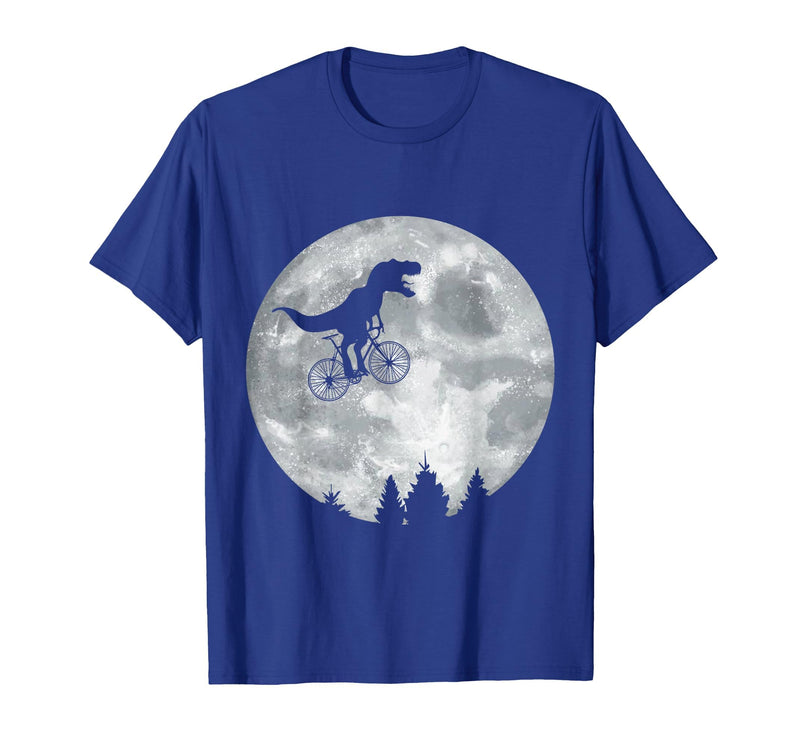 Check out my other Dinosaur T-shirts Dino Trex Riding Moon Bike Halloween Lunar Cycling T-Shirt - Royal Blue