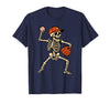 Funny Skeleton Baseball Tee Skeleton Baseball Halloween Costume Pitcher Sport Player T-Shirt - Navy Blue