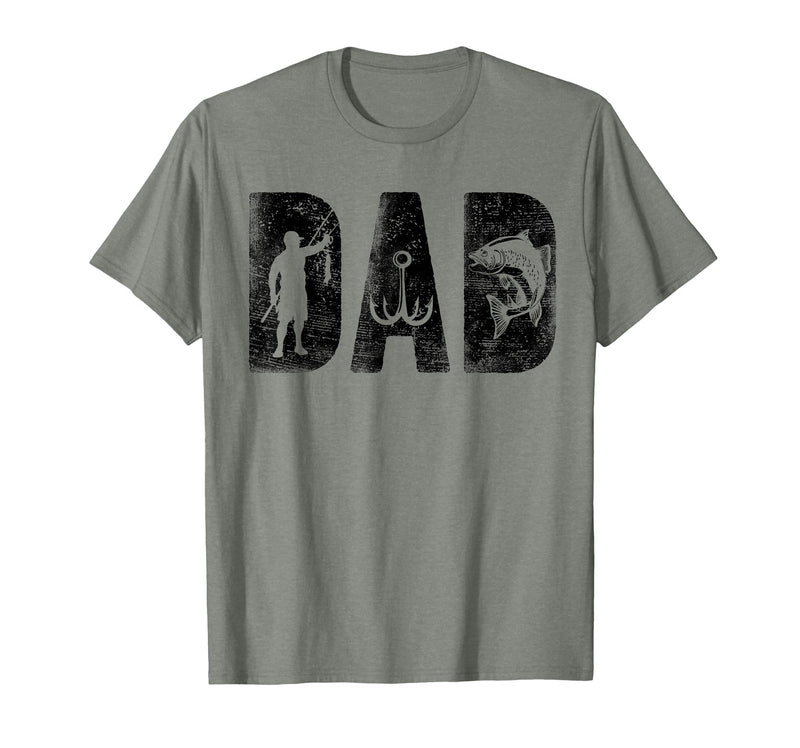 Fishing Gifts for Dad Father's Day Fisherman Fishing Dad Birthday Classic Bold Font Fish Daddy T-Shirt - Olive Heather