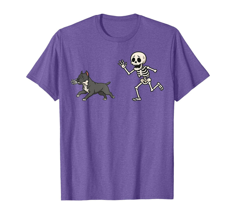 Pitbull Halloween Costume Funny Pitbull Skeleton Hand Halloween T-Shirt - Purple Heather
