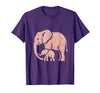 Mademark Mama Elephant Trunk Wrapped Around Baby T-Shirt - Men - Purple