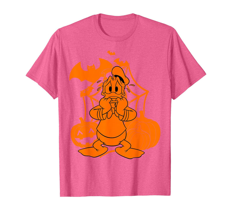 Disney Mickey & Friends Halloween Donald Duck Pumpkins T-Shirt - Pink Heather