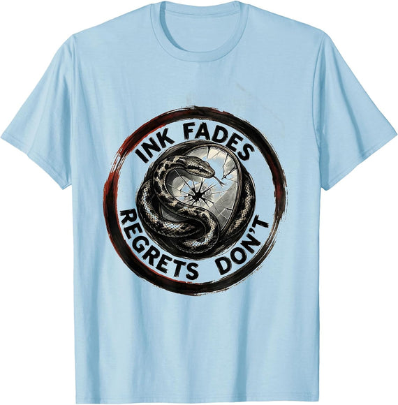 Men's Ink Fades Regrets Don't Tattoo Culture Design T-Shirt - Baby Blue