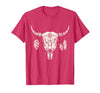 Buffalo Animals Gift Idea Bison Buffalo Skull Animal Design T-Shirt - Red Heather