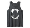 Pop Cult Tees Halloween Horror Wolf Dog Vampire Monster Teeth Costume Tank Top - Dark Heather Grey