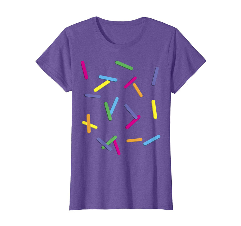 SKM Designs - Easy Halloween Rainbow Sprinkles Ice Cream Simple T-Shirt Costume T-Shirt - Purple Heather