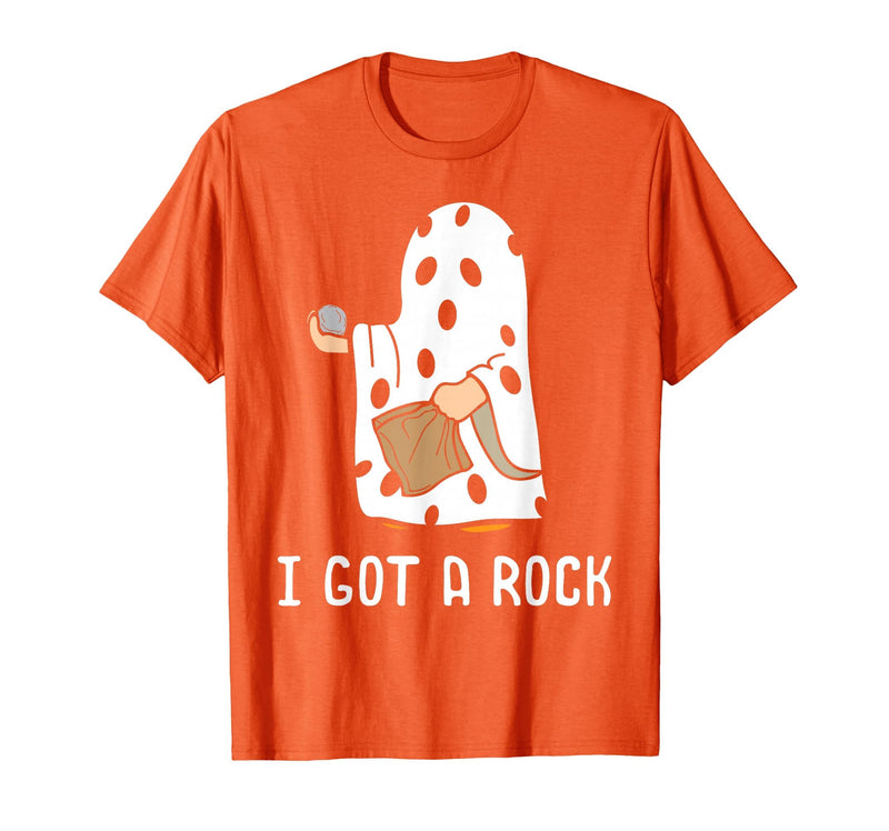 Funny Halloween Vibes Trick Or Treating I Got A Rock Funny Halloween Trick Or Treating Ghost T-Shirt - Orange