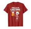Halloween Tees Women Men Kids This is My Costume Beer Halloween Party Drinking Dad Mens T-Shirt - Cranberry Red