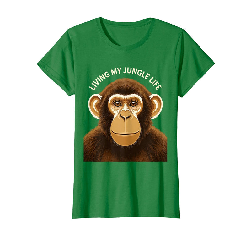 Mademark Living My Jungle Life Monkey Design T-Shirt - Women - Kelly Green