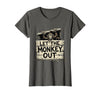 Mademark Let the Monkey Out Wild Primate Graphic Design T-Shirt - Women - Asphalt Grey