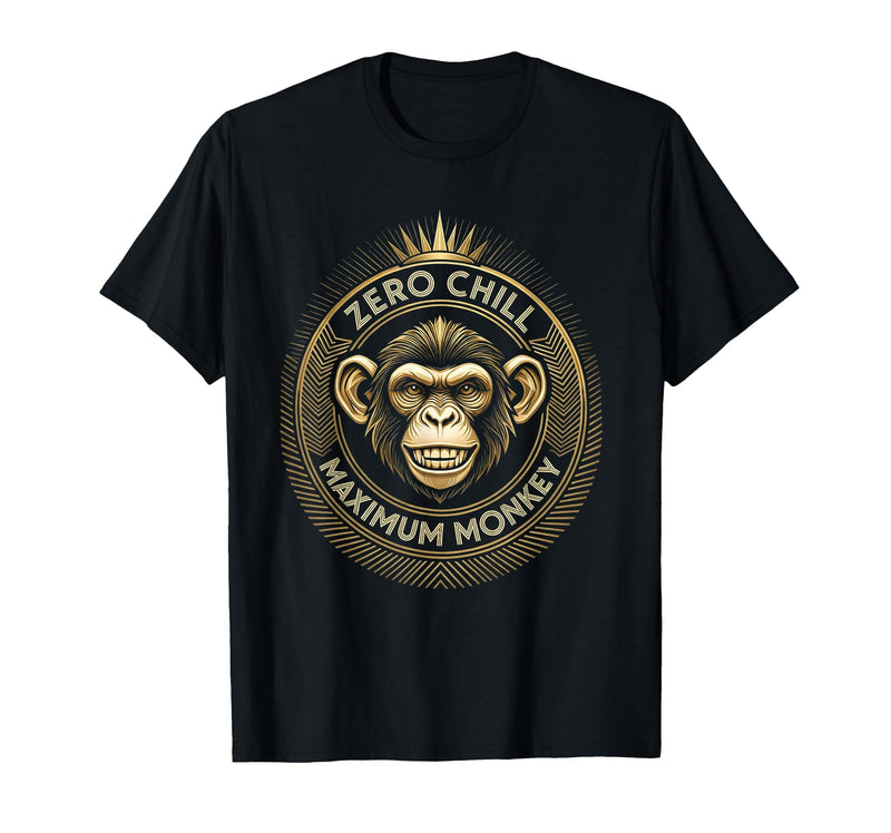 Mademark Zero Chill Maximum Monkey Fun Graphic Design T-Shirt - Men - Black