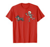 Pitbull Halloween Costume Funny Pitbull Skeleton Hand Halloween T-Shirt - Red