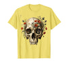 Mademark Elephant Skull Wildflower Bloom Graphic T-Shirt - Men - Lemon Yellow