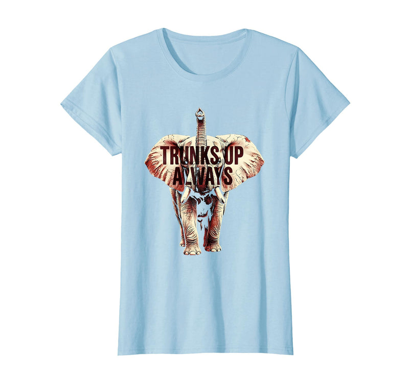 Mademark Trunks Up Always Elephant Graphic Design T-Shirt - Women - Baby Blue