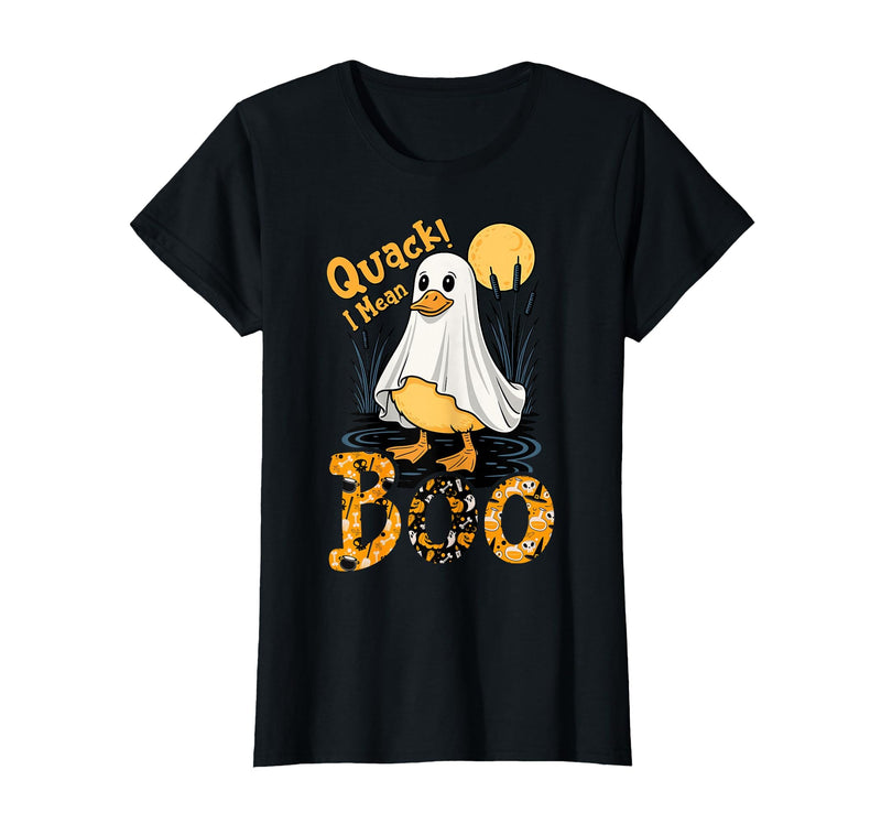 Duck Halloween Gifts Co. Quack I Mean Boo Duck Trick or Treat Spooky Halloween Party T-Shirt - Black