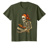 VibeKilla Video Game Halloween Skeleton Gamer Costume T-Shirt - Olive Green