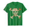 Halloween Designs. Pirate Flag Skull and Crossbones Skeleton Graphic Halloween T-Shirt - Kelly Green