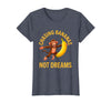 Mademark Chasing Bananas Not Dreams Funny Monkey Design T-Shirt - Women - Heather Blue