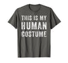 Funny Halloween Pumpkin Tee Gifts This is My Human Costume Funny Halloween Shirt Top - Asphalt Grey