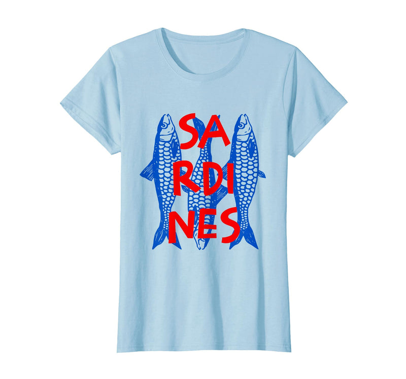 Vintage Sardine Tinned Fish Summer Tee Sardines Tinned Fish Retro Graphic for Men Women T-Shirt - Baby Blue