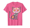 Halloween Cat Shirts For Women Men Kids Owner Sugar Skull Cat Dia De Muertos Day of Dead Halloween Mexican T-Shirt - Pink
