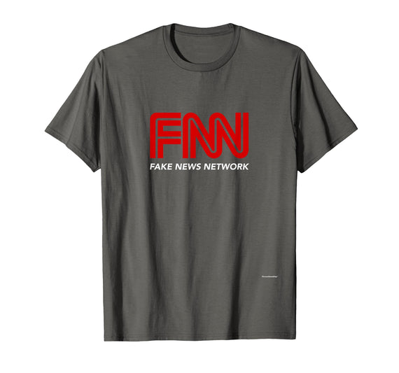 Fake News Network #fakenews Funny Trump Halloween Costume T-Shirt - Asphalt Grey
