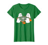 Mahjong Player Halloween Ghost Playing Mahjong Halloween Ghost Playing Mahjong Spooky Season Game Day Fall T-Shirt - Kelly