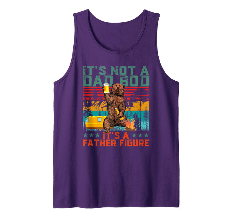 Father's Day Gifts for Dad Funny Bear And Dad Bod It's Not A Dad BOD It's Father Figure Bear Beer Fathers Day Tank Top - Purple
