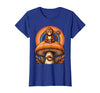 Mademark Monkey Perched on Giant Mushroom Illustration T-Shirt - Women - Royal Blue