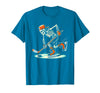 Halloween Costume For Hockey Lovers Funny Skeleton Hockey Halloween for Ice Hockey Lovers T-Shirt - Sapphire Blue
