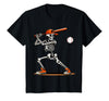Funny Halloween Skeleton Sports Boys Costume Baseball Skeleton Spooky Boys Halloween Baseball Player T-Shirt - Black